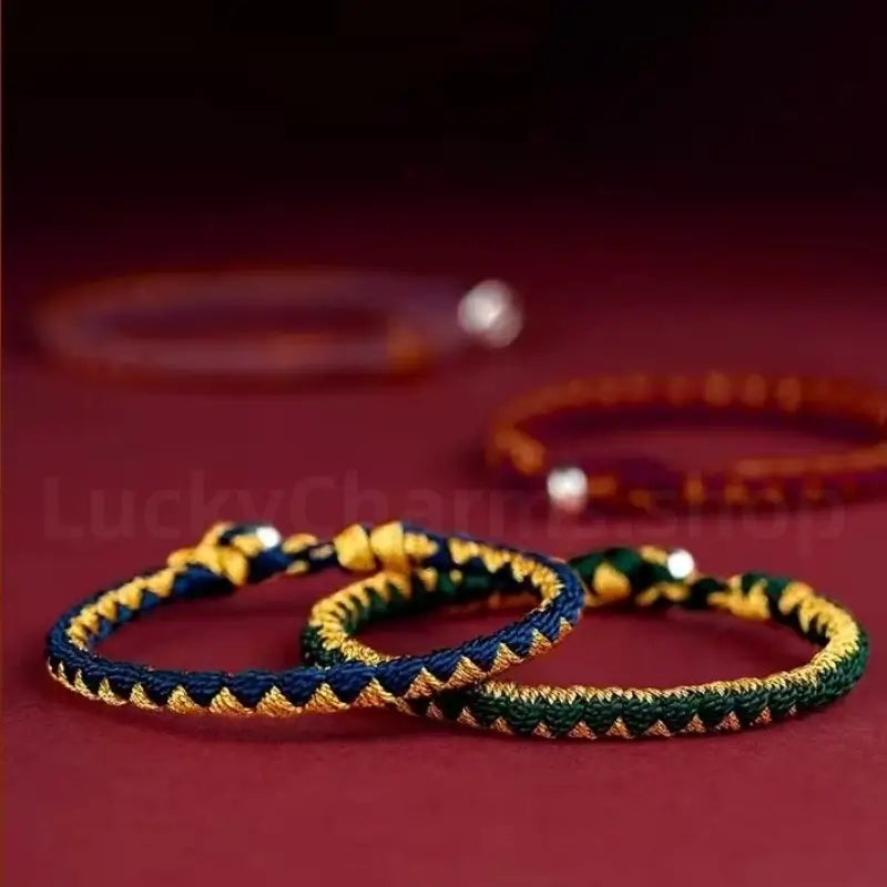 Dragon Scale Motif Nine Vehicle Vajra Knot Braided Bracelet-LuckyCharms.Shop