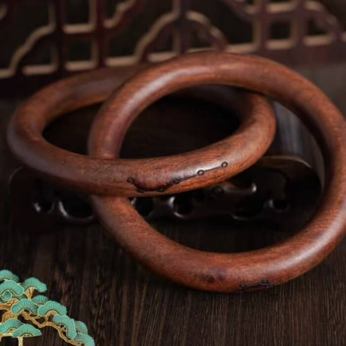 LuckyCharms Natural Jujube Wood Big Dipper Blessing Taoist YinYang Qiankun Ring