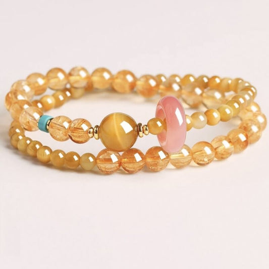 LuckyCharms Natural Citrine Wealth & Power Blessing Bracelet