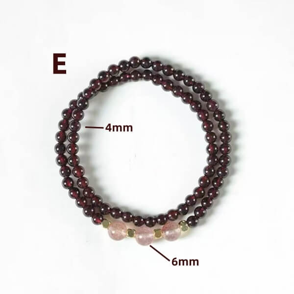 LuckyCharms Natural Garnet Fortune-Turning Beaded Bracelet