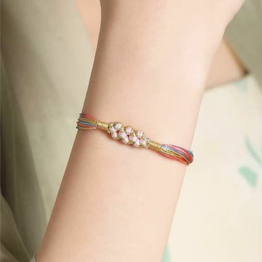 LuckyCharms Peach Blossom Colorful Braided Blessing Bracelet