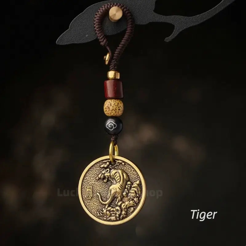 Chinese Zodiac Solid Pure Brass Keychain Protection Charm-LuckyCharms.Shop