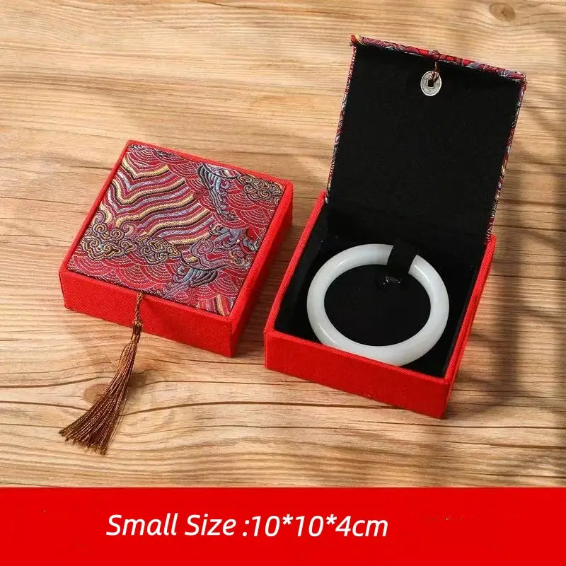 Chinese-Style Embroidered Tasseled Brocade Jewelry Box-LuckyCharms.Shop