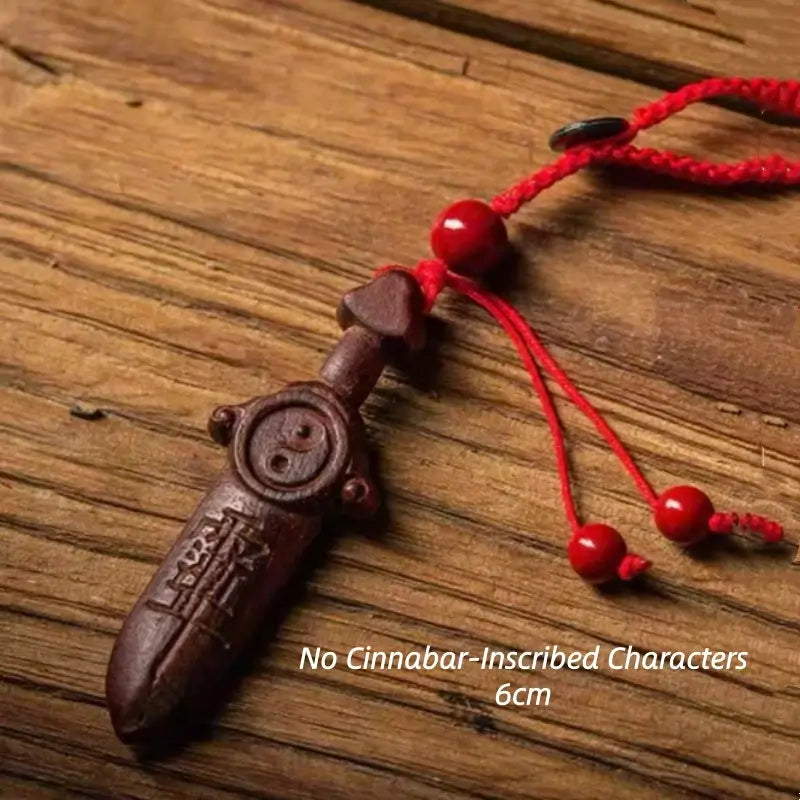 Natural Lightning-Struck Wood Taoist Big Dipper Peach Wood Sword YINYANG-LuckyCharms.Shop