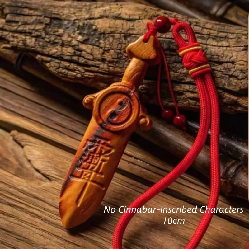 Natural Lightning-Struck Wood Taoist Big Dipper Peach Wood Sword YINYANG-LuckyCharms.Shop