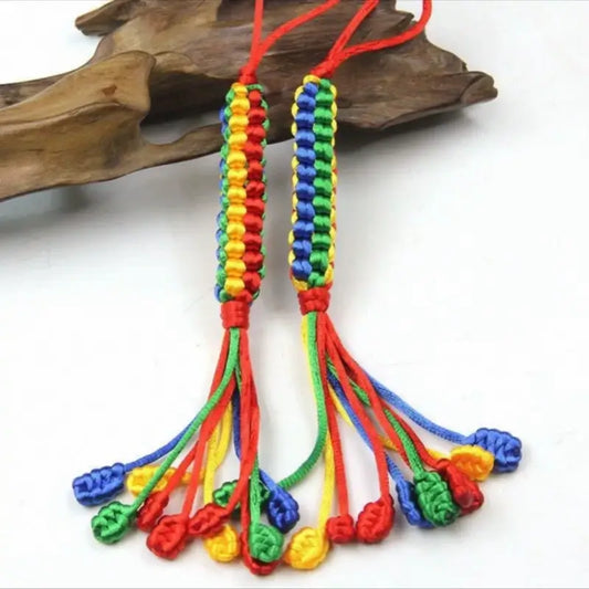 Kumbum Monastery Enpowered Tibetan-Style Five-Color Auspicious Knot Pendant | Tibetan Cultural Gift-LuckyCharms.Shop