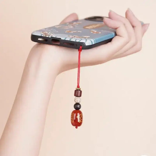 五行天然瑪瑙キーホルダー&携帯チャーム|バランスと幸運を願う5色のカスタムエネルギータリスマン、手編み