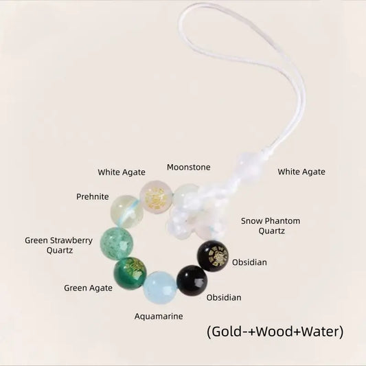 Mount Putuo Blessed Five Elements Multi-Gemstone Bag & Phone Charm