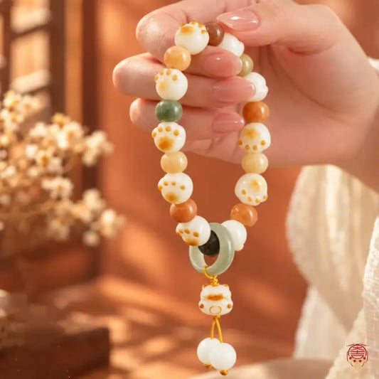 Mount Putuo Blessed Natural Bodhi Root "Cat Paw" Wealth Bracelet