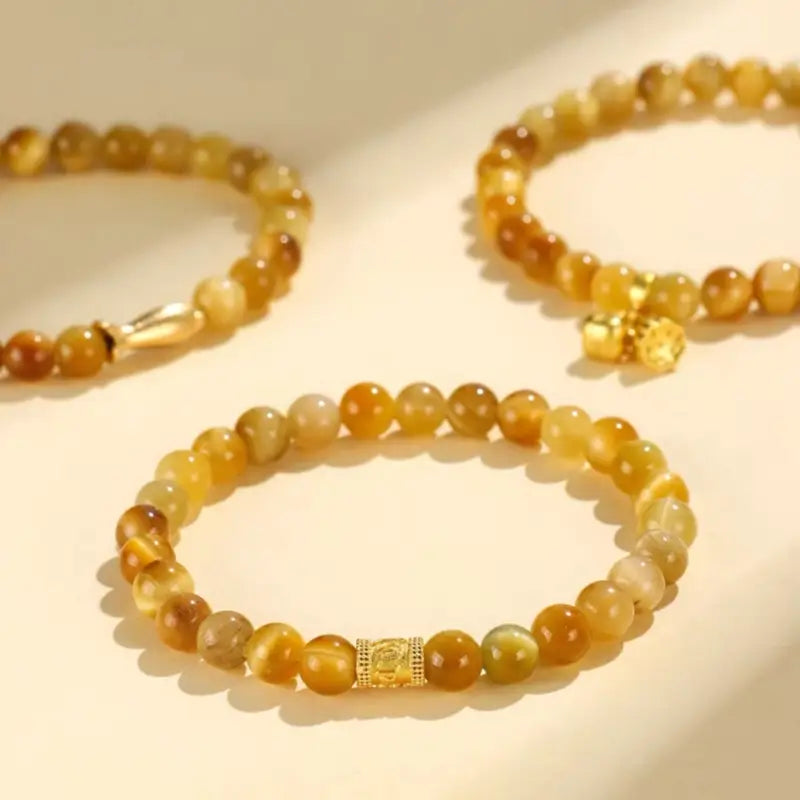 Mount Wutai Blessed Golden Tiger’s Eye Wealth & Protection Bracelet