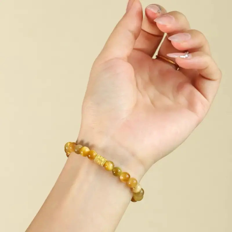 Mount Wutai Blessed Golden Tiger’s Eye Wealth & Protection Bracelet