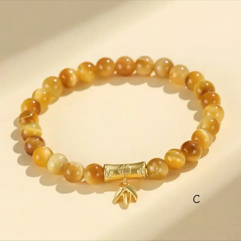 Mount Wutai Blessed Golden Tiger’s Eye Wealth & Protection Bracelet