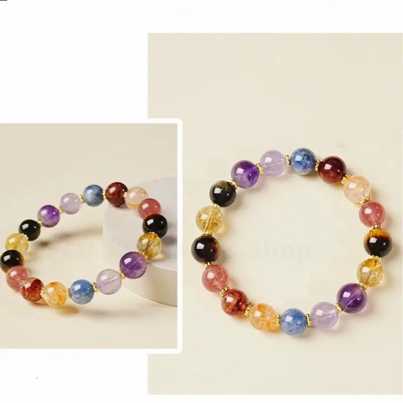 Natural Multi-Gem Crystal Love Luck & Wisdom Bracelet for Women-LuckyCharms.Shop