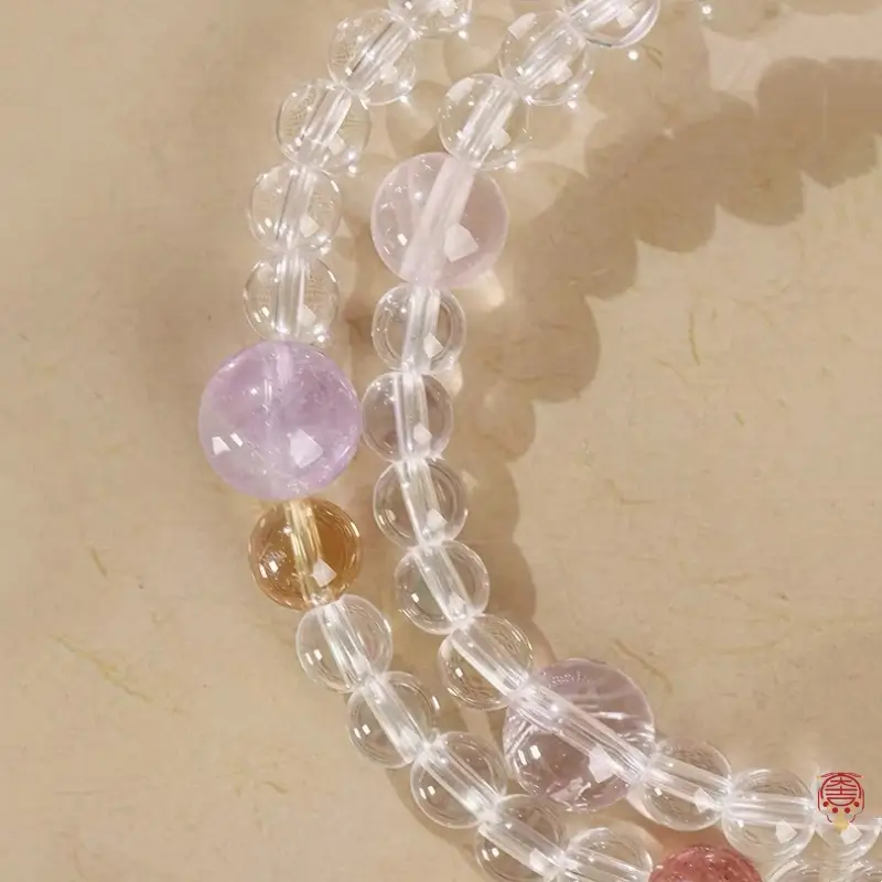 Natural Clear Quartz & Multi-Gemstone Double-Wrap Bracelet