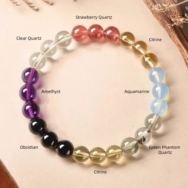 Mount Putuo Blessed Five Elements Multi-Gemstone Crystal Bracelet