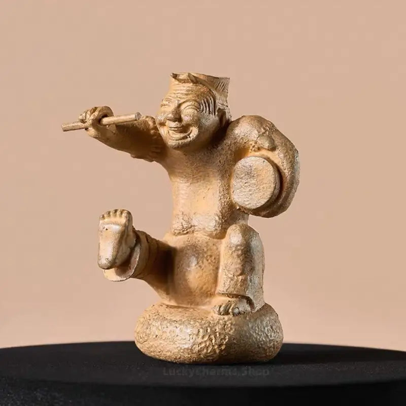 Style C ancient Chinese storytelling drummer figurine 3D resin fridge magnet.