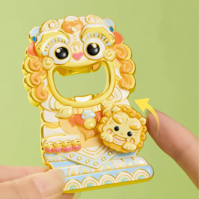 Prince Kung Mansion "Double Joy Lions" Bottle Opener Fridge Magnet Set