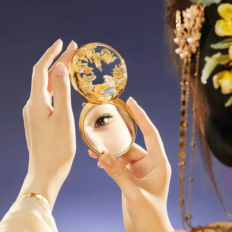 Palace Museum "Moonlit Rabbit & Osmanthus" Liquid Quicksand Compact Mirror