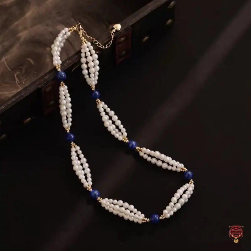 Natural Lapis Lazuli & Multi-Strand Twisted Freshwater Pearl Set