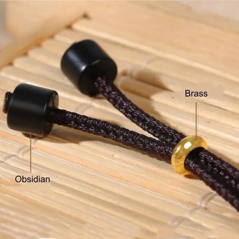 Solid Brass 24K Gold-Plated Big-Mouth Pixiu Pendant Necklace, Red Agate Beads & Adjustable Brown Braided Cord-LuckyCharms.Shop