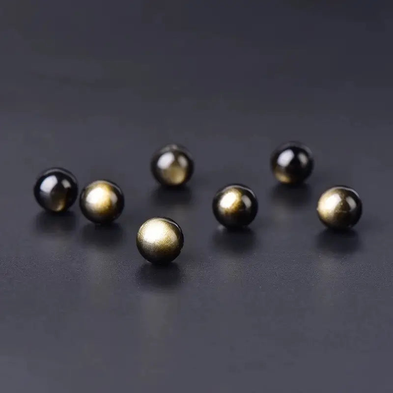 Natural Gold Obsidian Round Beads (Fortune-turning Beads) | DIY Jewelry Accessory-LuckyCharms.Shop