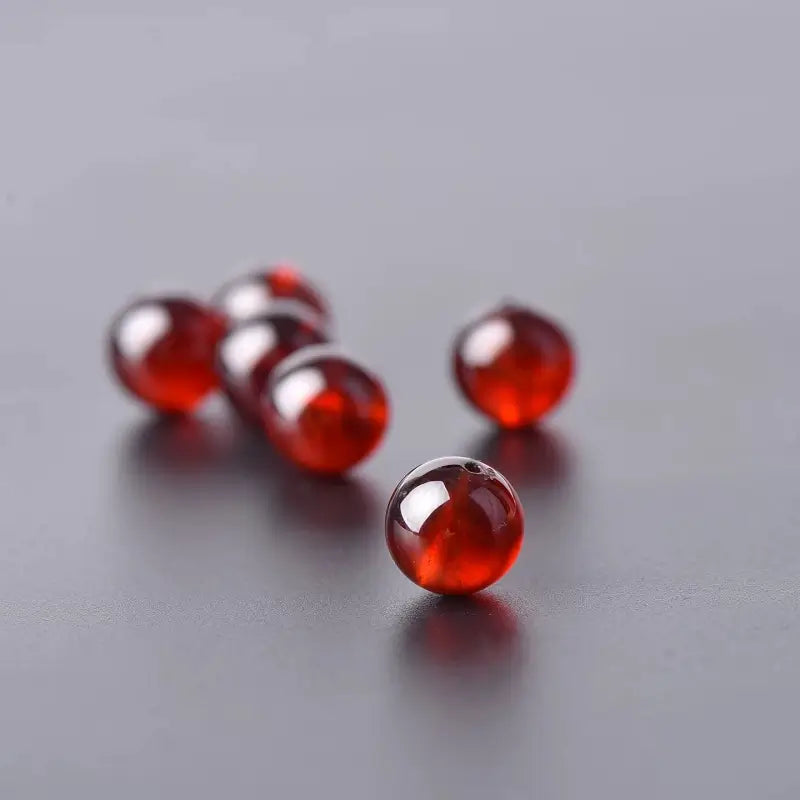Natural Orange-Red Garnet Round Beads (Fortune-turning Beads) | DIY Jewelry Accessory-LuckyCharms.Shop