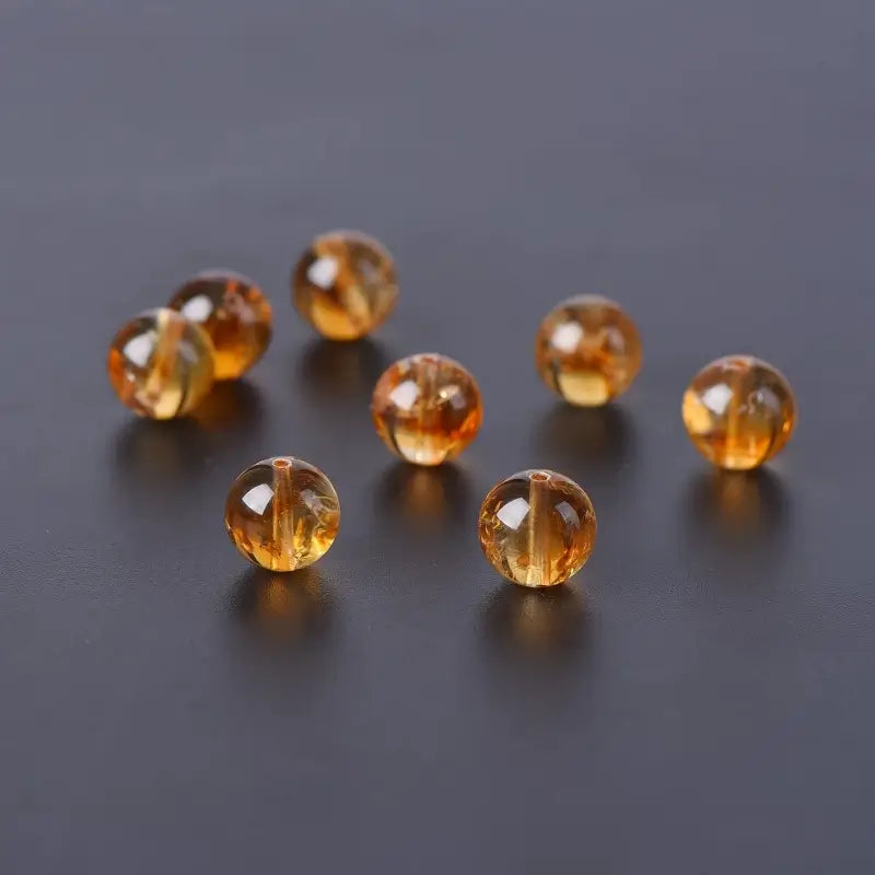 Natural Yellow Citrine Single Round Beads (Fortune-turning Beads) | DIY Jewelry Accessory-LuckyCharms.Shop
