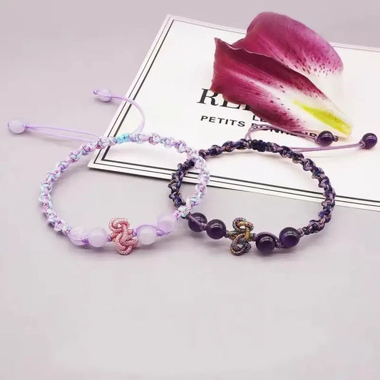 Mount Wutai Blessed Amethyst Wenchang Knot Academic & Couples Bracelet