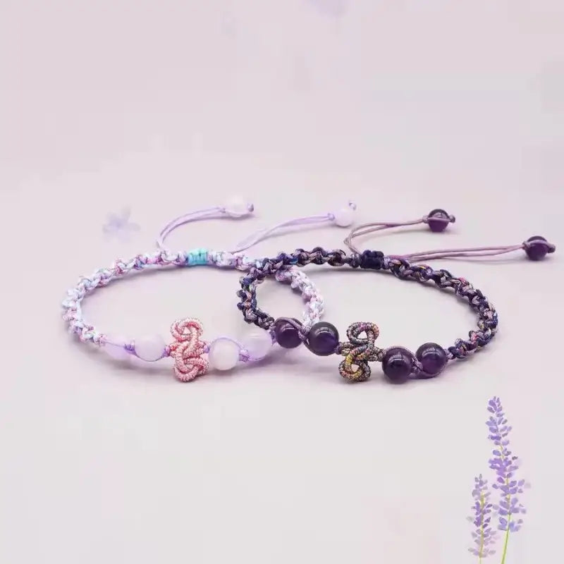 Mount Wutai Blessed Amethyst Wenchang Knot Academic & Couples Bracelet