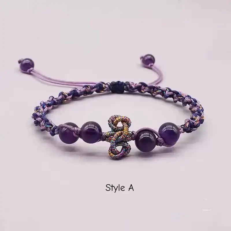 Mount Wutai Blessed Amethyst Wenchang Knot Academic & Couples Bracelet