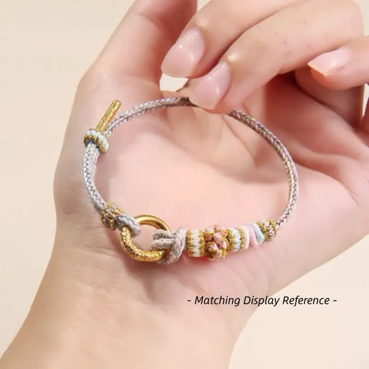 DIY Braided Bracelet (Series 3) | 5 Gradient Colors Adjustable Cord for Plain Ring Charms-LuckyCharms.Shop