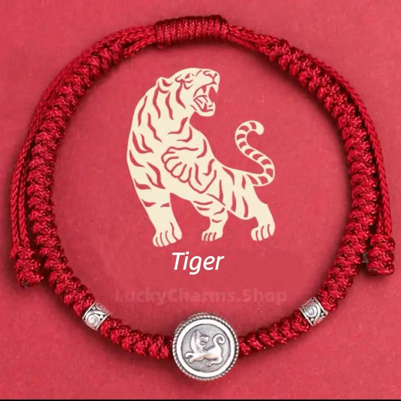 925 Silver Chinese Zodiac Double-Sided Fortune-Turning Bead Braided Hand Rope | Adjustable, Minimalist Chinese Style, Two Colors Optional-LuckyCharms.Shop