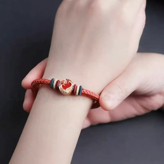 925 Silver Five Auspicious Beasts Braided Bracelet for Wealth Success Wisdom Luck-LuckyCharms.Shop