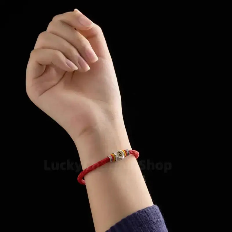 Chinese Zodiac Guardian Buddha Seed Syllables Symbol Black Bracelet-LuckyCharms.Shop