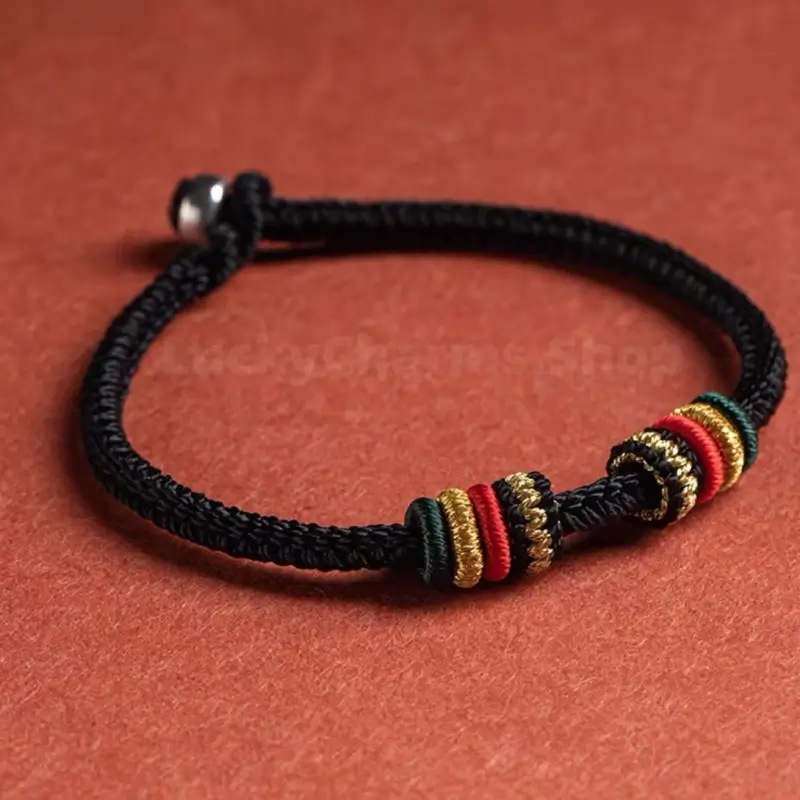 DIY-Friendly Lotus Knot Lucky Adjustable Bracelet with Sterling Silver Clasp-LuckyCharms.Shop