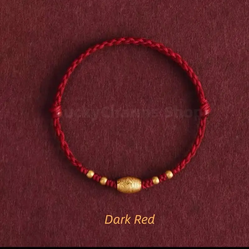 Gold-Plated Lu Lu Tong Fortune-Turning Bead Braided Bracelet-LuckyCharms.Shop