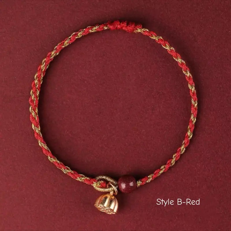 Mount Putuo Blessed 925 Silver Lotus Pod & Cinnabar Red String Bracelet