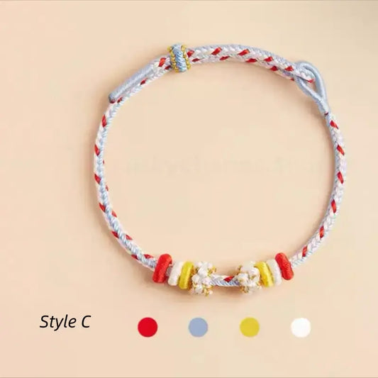 Mount Putuo Blessed Peach Blossom Knot Single-Layer Colored DIY Bracelet (Series 8)-LuckyCharms.Shop