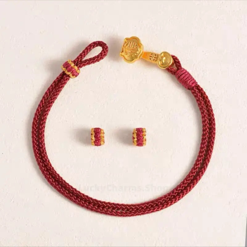 Gold Plated Ruyi Tail Clasp Lucky Hand Rope | DIY Adjustable Braided Bracelet-LuckyCharms.Shop