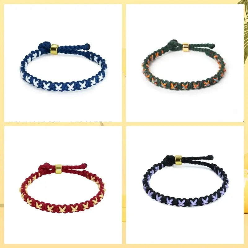 Tibetan-Style Star Pattern Hand-Woven Cotton Cord Bracelet