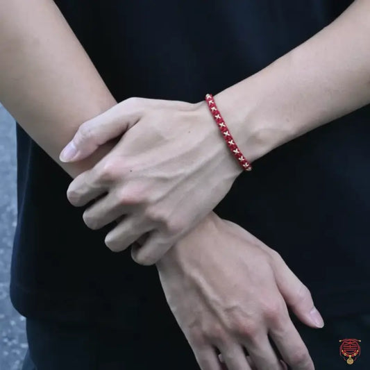 Tibetan-Style Star Pattern Hand-Woven Cotton Cord Bracelet