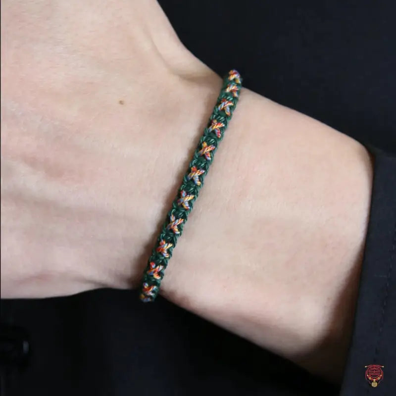 Tibetan-Style Star Pattern Hand-Woven Cotton Cord Bracelet