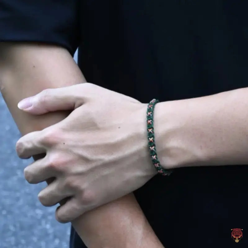Tibetan-Style Star Pattern Hand-Woven Cotton Cord Bracelet