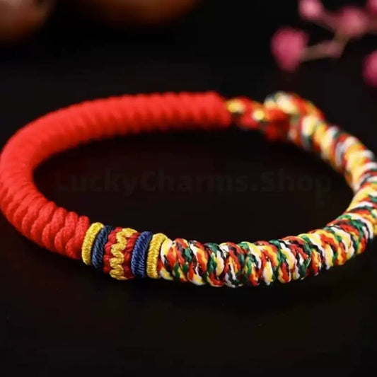 Tibetan-Style Nine-Vehicle Vajra Knot Fortune Spiritual Hand-Braided Bracelet-LuckyCharms.Shop