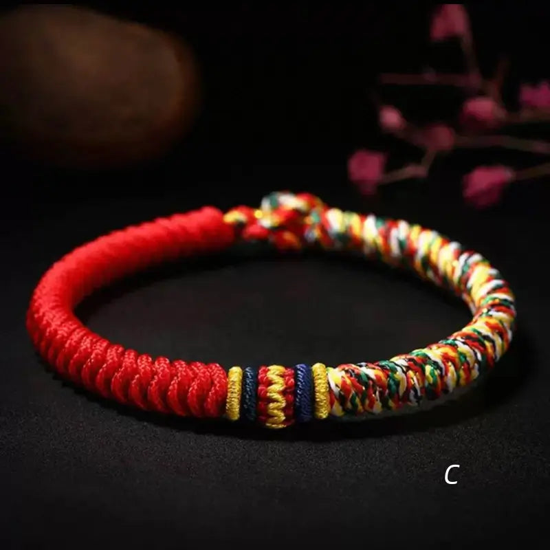 Tibetan-Style Nine-Vehicle Vajra Knot Fortune Spiritual Hand-Braided Bracelet-LuckyCharms.Shop