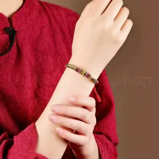 Nine-Eyed Vajra Knot · Tibetan-Style Protection Braided Bracelet-LuckyCharms.Shop