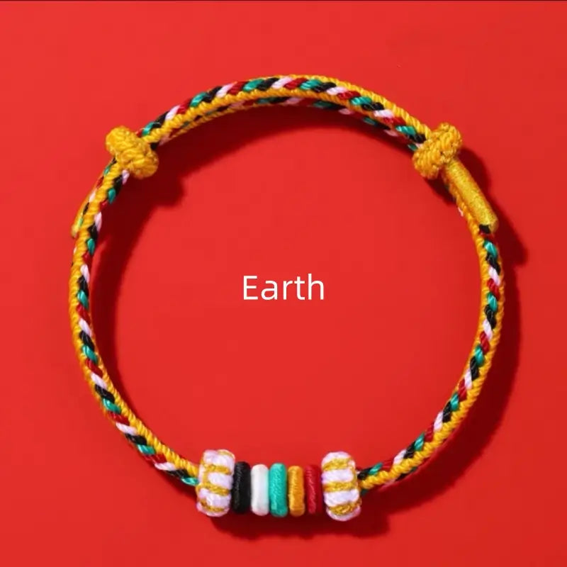 Mount Putuo Blessed Five Elements Completion Hand-Woven Bracelet | Lucky Protection & Energy Balance