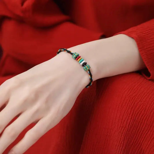 Mount Putuo Blessed Five Elements Completion Hand-Woven Bracelet | Lucky Protection & Energy Balance
