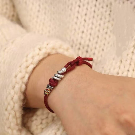 LuckyCharms Silver Snake Fortune & Protection Braided Rope Bracelet