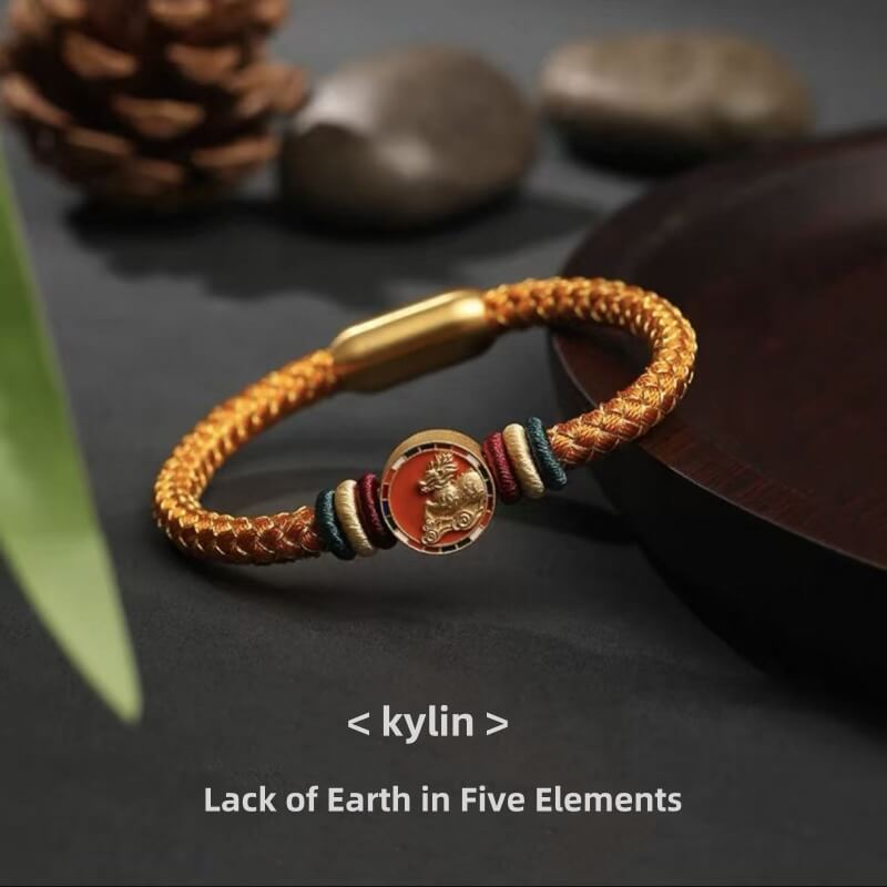 LuckyCharms 925 Silver Five Auspicious Beasts Braided Bracelet